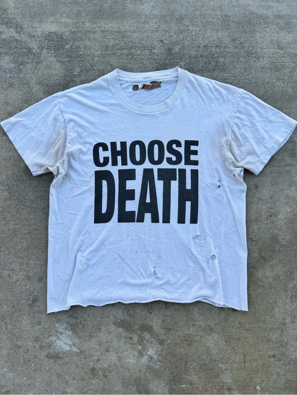Unbranded White 'CHOOSE DEATH' Graphic Tee for Men